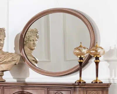 Produktbild von Casa Padrino Luxus Barock Spiegel Braun - Ovaler Massivholz Wandspiegel im Barockstil - Barock Möbel