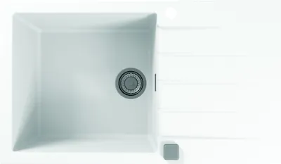 Obrázek produktu pro Dřez Alveus Cadit 40, kompozitní materiál, oboustranný, včetně výsuvného sifonu, 860x500x200 mm, bílý