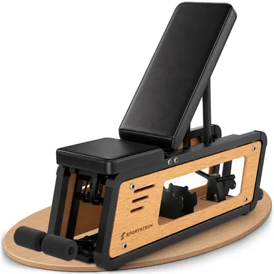 Produktbild von Sportstech Hantelbank Woodmate_Lite, Massivholz Eiche, 220 kg belastbar, 6-fach verstellbar, Hantelständer