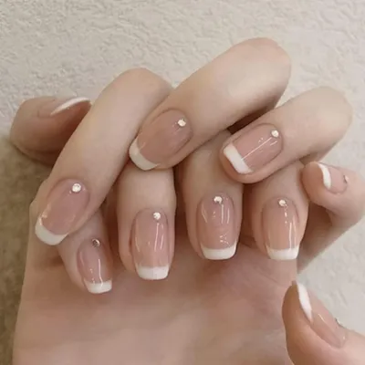 Produktbild von Künstliche Fingernägel Ballerina Strass Rosa 24 Stück Acryl Glänzend Aufkleben Kurz