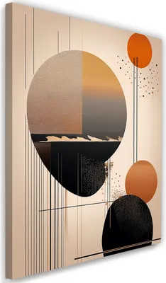 Produktbild von Leinwandbild Abstrakte geometrische Formen 60x90 Feeby Beige bild für die wand bereit zum aufhängen