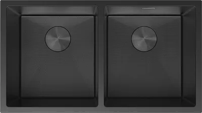 Image de Mexen Binox évier en acier 2 bacs 800 x 450 mm, noir HC - 6421802000-70HC