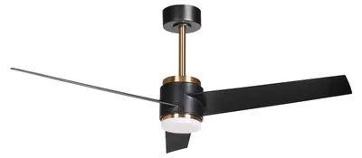 Obrázok produktu pre BELIANI Stropný ventilátor, čierna farba, kovový, s LED osvetlením, diaľkové ovládanie, 3 lopatky, 3 rýchlostné stupne, 3 režimy teploty farby, časovač, funkcia dopredu a dozadu