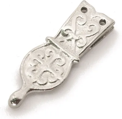 Produktbild von Mittelalter Gürtelendbeschlag Riemenende Riemenzunge 1300-1500 Messing versilbert