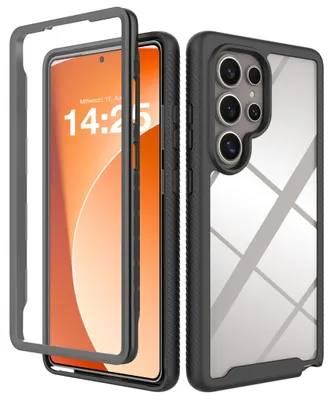 Produktbild von 360 Grad Premium Handy Hülle für Samsung Galaxy S25 Ultra Front Back Cover Case Bumper Rundum Vollschutz Schwarz