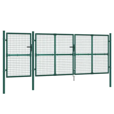 Immagine prodotto di vidaXL Cancello da giardino a maglie, verde, 400 x 125 cm, acciaio zincato