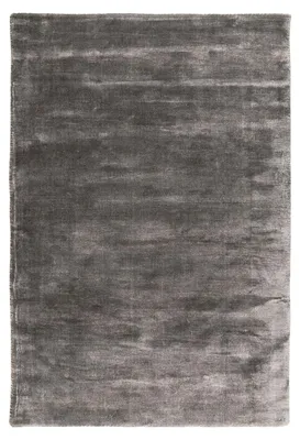 Productafbeelding van Padiro stijlvol laagpolig vloerkleed 200 x 290 cm - donkergrijs - modern effen ontwerp - voor vloerverwarming - van viscose en katoen