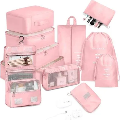 Produktbild von Famanu Kofferorganizer 11-teilig - Rosa