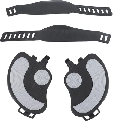 Produktbild von 2 Stück Heimtrainer-Pedale mit Riemen, PP-PVC-Edelstahl, universell verstellbare Clips für Heim-Fitness-Radfahren