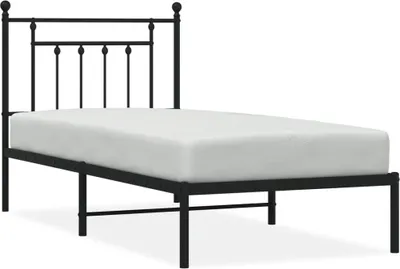 Obrázok produktu pre vidaXL Detská posteľ s čelom kovová čierna 90x190 cm