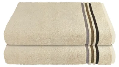 Produktbild von SCHIESSER Duschtuchset Skyline Color | Einfarbig | 2-teilig | 100% Baumwolle | Flauschig & Saugstark | 70x140 cm | Sand