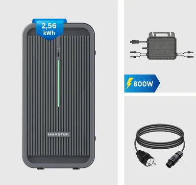 Produktbild von Marstek B2500-D-Black Speicher 2240Wh mit Marstek 800W Wechselrichter mit 5m AC Kabel