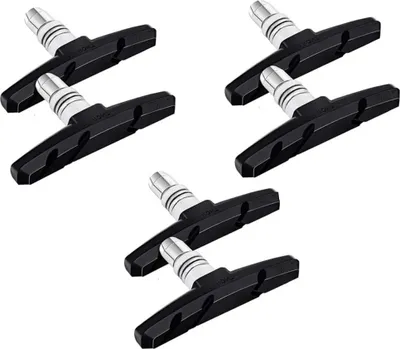 Image de 6 pièces kit de frein vélo pour Shimano | 3 paires de patins de frein noir pour le vélo | V-brake 70mm V-brake symétrique | plaquettes de frein | gommes de frein | kit de patins de frein | patins de frein V-brake | mâchoires de frein VTT