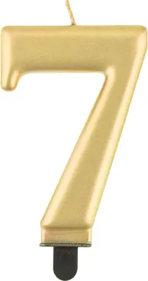 Zdjęcie produktu dla Świeczka cyferka 7, metalik złota, 8 cm