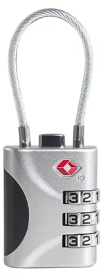 Produktbild von Reise-Gepäckschloss TSA- mit Kabel, Zahlenschloss für Koffer, Silber