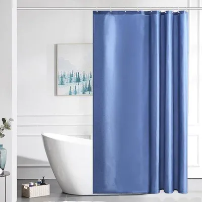 Zdjęcie produktu dla Zasłona prysznicowa Famanu, wodoodporna, odporna na pleśń, możliwość prania - niebieska, 120 x 200 cm