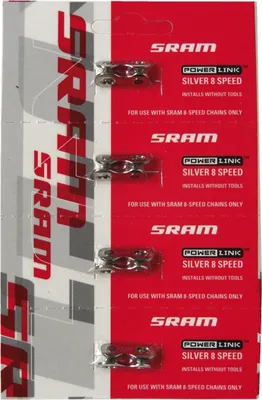 Image de SRAM 72.2742.200.750 Maillon de fermeture de chaîne Power Link 6/7/8 fois, argent (4 pièces)