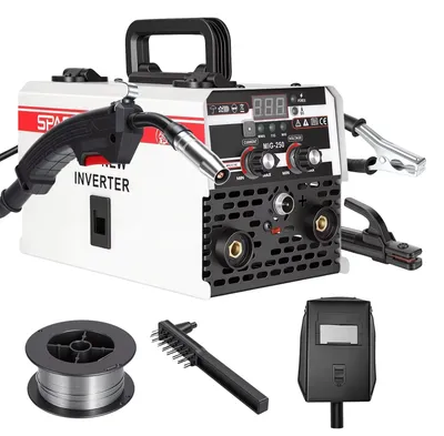 Image de Appareil de soudage - Inverseur IGBT pour soudage MMA - 250 A - Portable - Moteur en cuivre - Convient pour l'acier et l'acier inoxydable - Argent