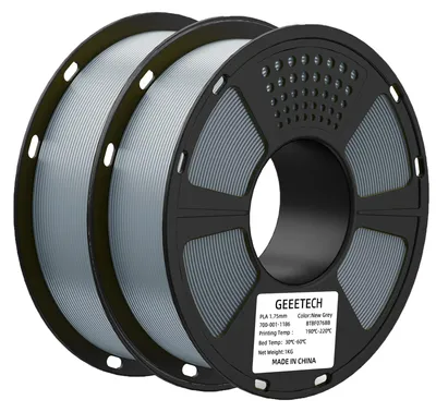 Produktbild von GEEETECH PLA Filament 1,75mm,3D Drucker Filament PLA 2kg,Grau+Grau