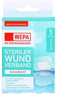 Zdjęcie produktu dla WEPA Opatrunek na ranę wodoodporny 7,2 x 5cm sterylny, 5 szt. PFL