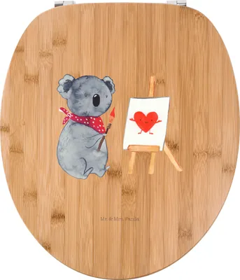 Produktbild von Mr. & Mrs. Panda Klodeckel Koala Künstler - Transparent - Geschenk, Liebesgeschenk, WC-Sitz, WC Sitz, Koalabär, Liebe, Brille, Toilettendeckel, Gefühle, Zeichnen