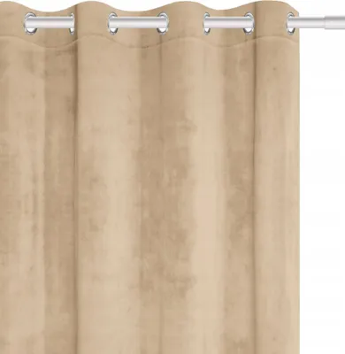 Zdjęcie produktu dla Zasłona gotowa SOFT Velvet 140x250 cm beżowa z oczkami 4 cm zaciemniająca