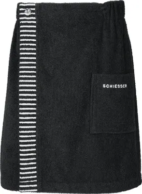 Produktbild von Schiesser Frottier Saunakilt Rom für Herren | 100% Baumwolle aus nachhaltiger Produktion | weich, saugstark, 3-fach weitenverstellbar | 46-54  | Schwarz