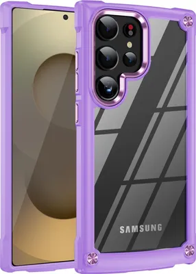 Produktbild von Hülle für Samsung Galaxy S25 Ultra Hybrid Transparente PC Robust TPU Bumper Stoßfest Schutzhülle Lila