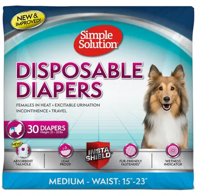 Produktbild von Simple Solution Einweg-Hundewindeln für Hündinnen, echte Passform, saugfähig, au