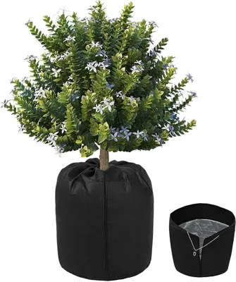 Image de Housse pour pot isotherme, housse pour pot isotherme pour plantes, housse pour pot isotherme pour plantes en hiver, protection de pot pour plantes en hiver, protection hivernale pour plantes, housse de pot pour plantes, 50 x 45 cm