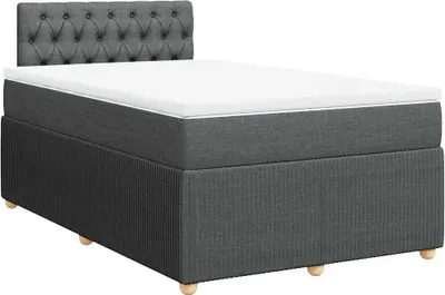 Produktbild von vidaXL Boxspringbett mit Matratze Dunkelgrau 120x200 cm Stoff
