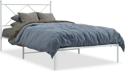 Obrázok produktu pre vidaXL Detská posteľ s čelom kovová biela 100x190 cm