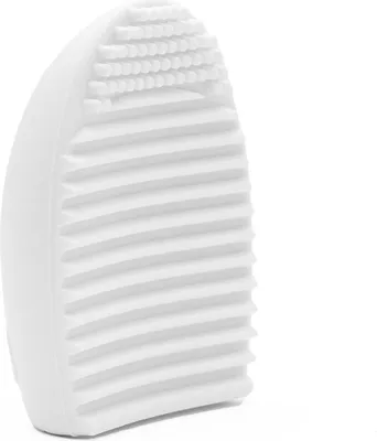 Produktbild von Intirilife Pinsel Reiniger aus Silikon in Weiß - 7.3 x 5.5 x 3 cm - Make Up Pinsel Reinigung Kosmetik Pinsel Reinigungsmatte Pad für Makeup Pinsel und Schwämmchen
