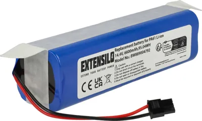 Produktbild von EXTENSILO Akku kompatibel mit Eufy T226X, T2276G11, T2266G11, T2262311 Staubsauger (6600 mAh, 14,4 V, Li-Ion)
