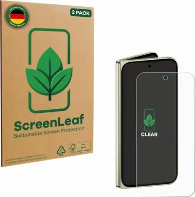 Produktbild von 2x ScreenLeaf Schutzfolie für Google Pixel 10 Pro Fold nachhaltiger Displayschutz Display Schutz Folie Klar Transparent