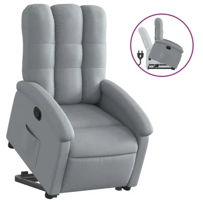 Image de vidaXL Fauteuil relax releveur gris clair Tissu