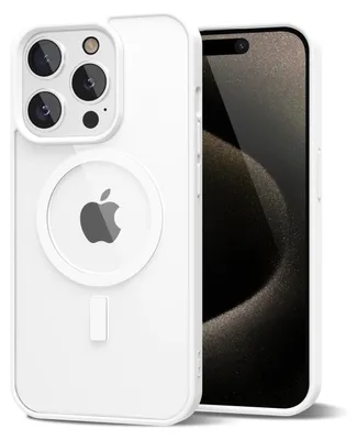 Produktbild von Magnetisch Hülle für iPhone 15 Pro Max, Kompatibel mit MagSafe, Transparent Acryl Stoßfeste Handyhülle Weiß