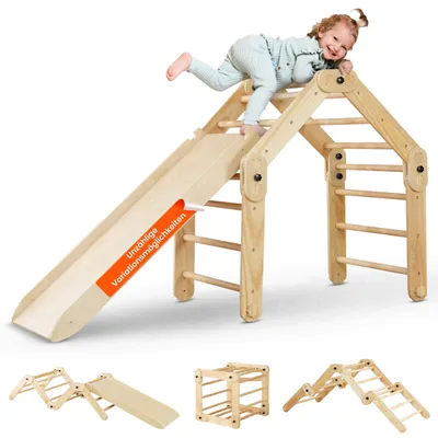 Produktbild von Klettergerüst Indoor mit Rutsche und Kletterwand , mehr als 14 Aufbaumöglichkeiten