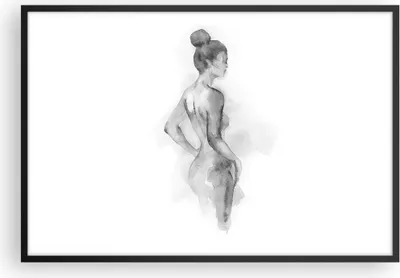 Produktbild von Gerahmtes Poster - Schwarzer Rahmen - Frau Körper Stück - 91,5x61 cm - Wand Bild - Wanddeko - Wandbilder - Kunstposter - Wandposter - Bilderrahmen - Bilder - Kunstdruck - P2BAA91x61-4995