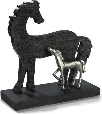 Produktbild von Moritz Skulptur Pferd Mangoholz Fohlen Reiten Reiter Alu Massive Deko