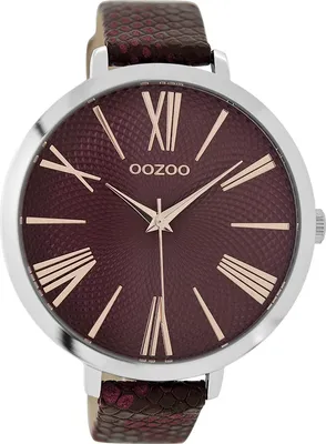 Produktbild von Oozoo Armbanduhr dunkelrot Leder Timepieces Damen Analog-Quarzuhr UOC9171A