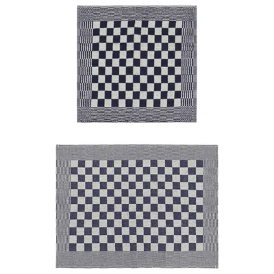 Immagine prodotto di vidaXL Set di asciugamani da 10 pezzi in cotone blu e bianco