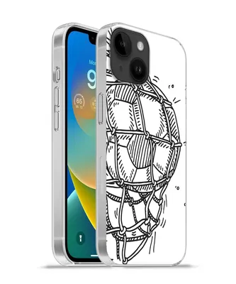 Produktbild von MuchoWow® Handyhülle Schutzhülle Hülle für Apple iPhone 14 - Softcase Eine Illustration eines Fußballschusses ins Tor - Jungen - Mädchen - Kinder Silikon Softcase Handy Hülle - Mobiltelefonhülle