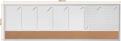 Produktbild von PromoHome® Kleiner magnetischer Wochenplaner mit Pinnwand Kork – Whiteboard Familienplaner – trocken abwischbar – Wand oder Kühlschrank