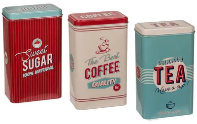 Immagine prodotto di Lattina rettangolare in metallo, nostalgia (Coffee, Tea &