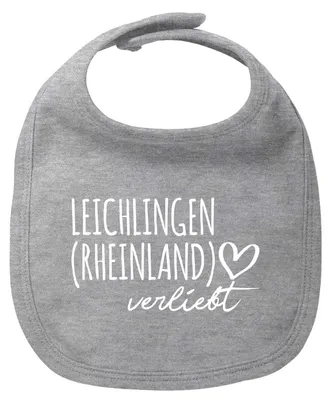 Produktbild von Huuraa Baby Lätzchen Leichlingen Rheinland verliebt Heather Grey Klettverschluss Baumwolle Latz Geschenkidee