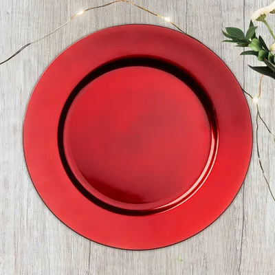 Produktbild von Dekoteller rot ca. Ø 33cm Platzteller Kerzenteller Tischdekoration Tablett