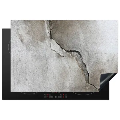 Produktbild von KitchenYeah© Herdabdeckplatte Beton - Industriell - Grau , 76x51cm, Küche Deko, Glaskeramikkochfeld Herdabdeckung, Abdeckplatte fùr Kochfeld