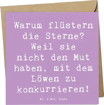 Produktbild von Mr. & Mrs. Panda doppelkarte Spruch Sterne und Löwe - Lavendeltraum - Geschenk, faltkarte, Mut, Tierkreiszeichen, Geschenke Sternzeichen, Astrologie, Glückwunschkarte