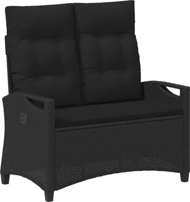 Immagine prodotto di Panchina da giardino con cuscino Nero 105 x 60 x 112 cm